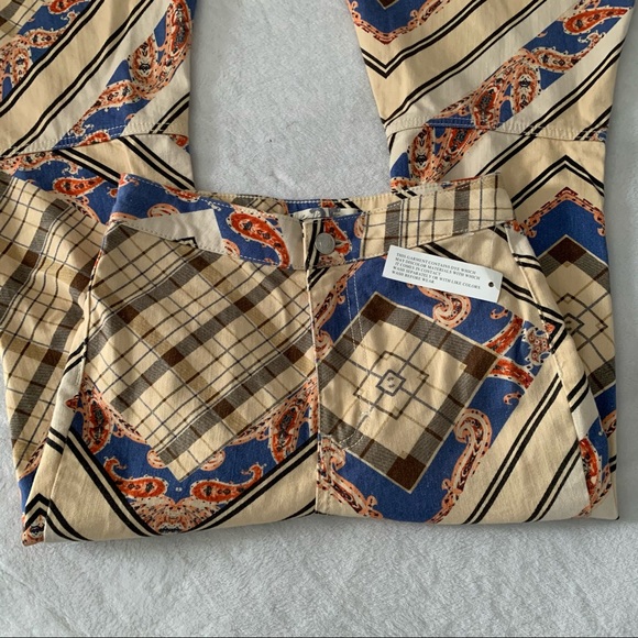 🌟NWT FREE PEOPLE FLOAT ON BY SUPERFLARE BOHO FARRAH MULTICOLOUR PAISLEY JEAN🌟 - Picture 8 of 16